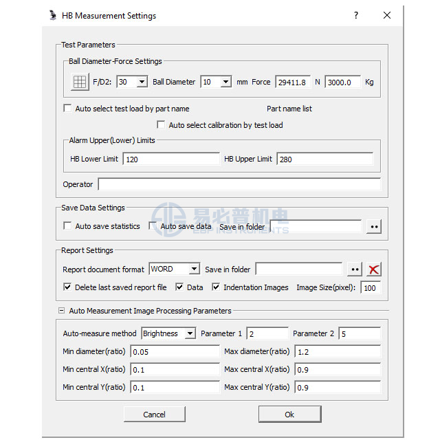 Software de medición de dureza iVision-HB Brinell para probador de dureza digital